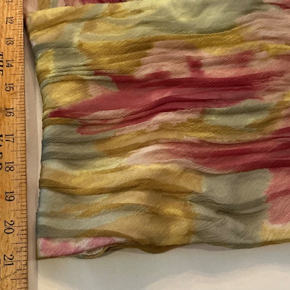 Lafayette 148 Sz 16 Silk Top Colorful Artsy Mesh Overlay Coquette Fairy Slimming - Picture 6 of 9